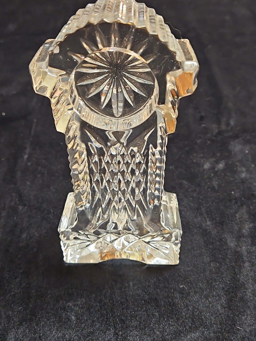 WATERFORD Ireland Clear Crystal Grandfather Clock Paperweight